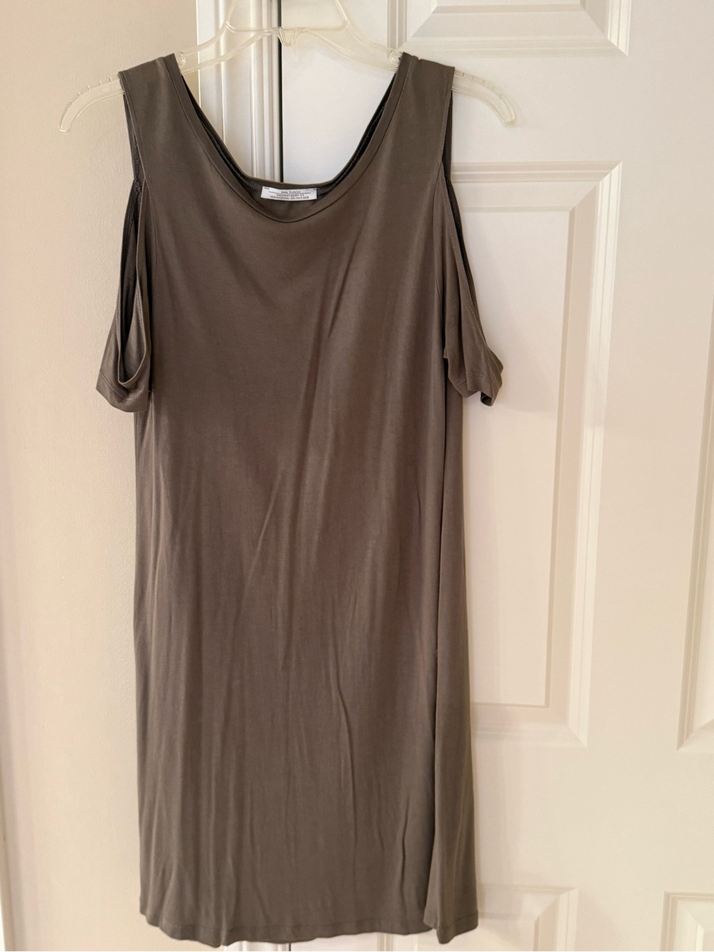Zara Cold-Shoulder Midi Dress in Olive